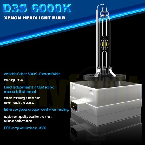 Front Stock HID Xenon Headlight Bulbs for Cadillac DTS 2006-2011 LOW HIGH Qty 2 - Picture 13 of 13