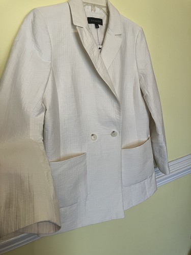 NWT Talbots Blazer Jacket Size 6 Cream/Ivory Button Lined - Picture 3 of 16
