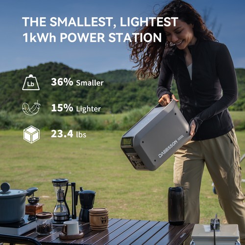 Dabbsson 1000L 1008Wh 1200W Portable Power Station Generator Outdoor/Home Backup - Picture 7 of 10