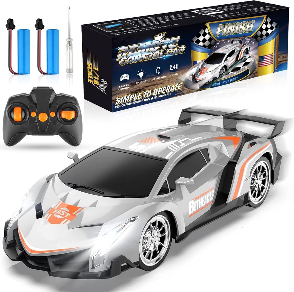 1/18 Electric RC Racing Car Remote Control Toy for Kids Xmas Sport Gift