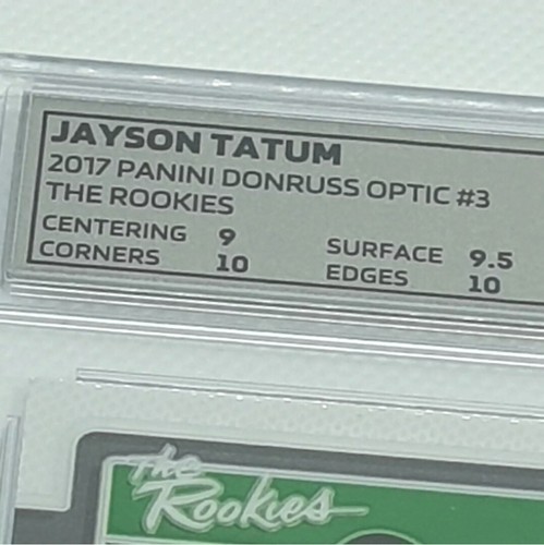 Jayson Tatum - 2017 Donruss Optic 'The Rookies' #3 RC Rookie - OCE 9.5 GEM MINT - Picture 4 of 7