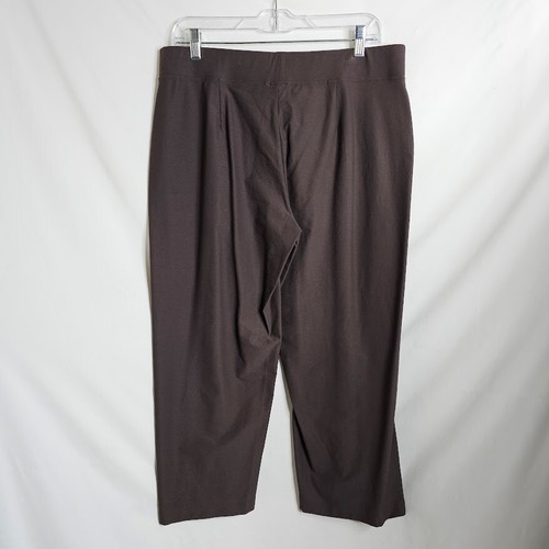 Neu mit Etikett Eileen Fisher kurze Hose weites Bein DUNKELBRAUN Größe L P adrett schick Krepp Yoga - Bild 7 von 7