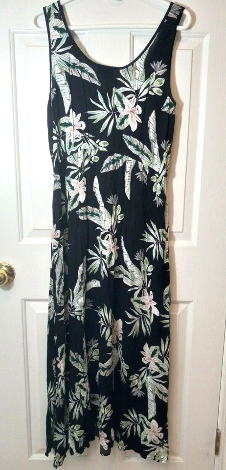 CITY CHIC Women's Multi Color Drawstring Waist Midi Dress Slit Sides Size S /16 - Image 3 of 4