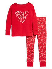 New 2pc Red Old Navy Hearts PJS Pajama Set Size 6T NWT