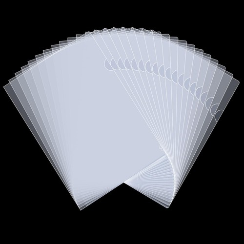 40PCS Plastic Clear Document FoldersL-Transparent Folder Project Pockets for ... - Picture 1 of 9