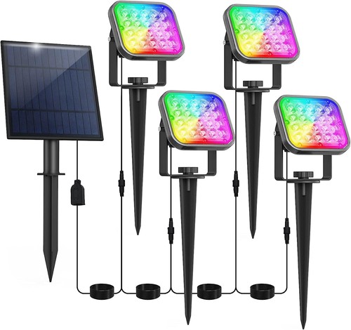 4 in 1 LED Solar Spot Lights Landscape Garden Outdoor Spotlights Waterproof IP65 - Picture 17 of 47