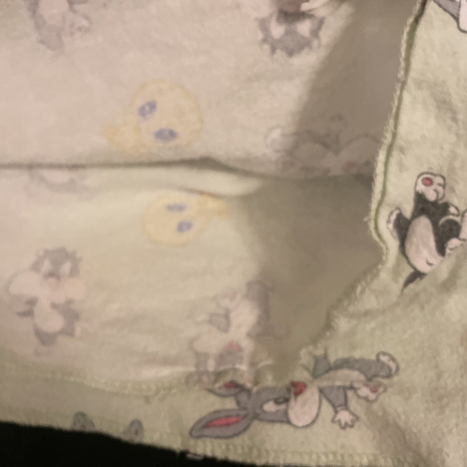 Vintage Baby Looney Tunes Receiving Blanket Flannel Bugs Tweety Taz 26" x 26" eBay