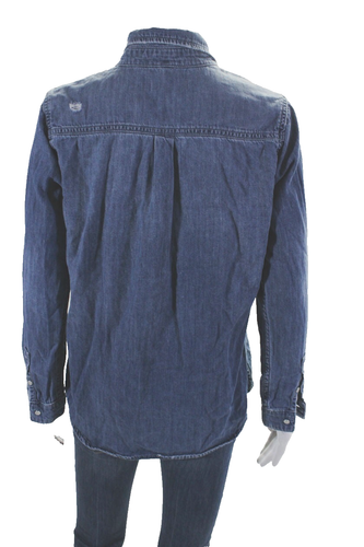 DL1961 Womens Denim Button Down Long Sleeves Shirt Blue Size XS - Picture 2 of 23
