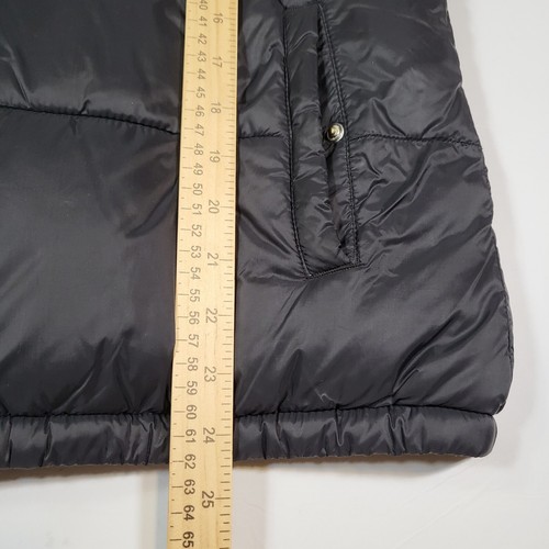 Old Navy Mens Puffer Vest Jacket Medium Fleece Lined Full Zip Black Pocket Nylon - Picture 9 of 9