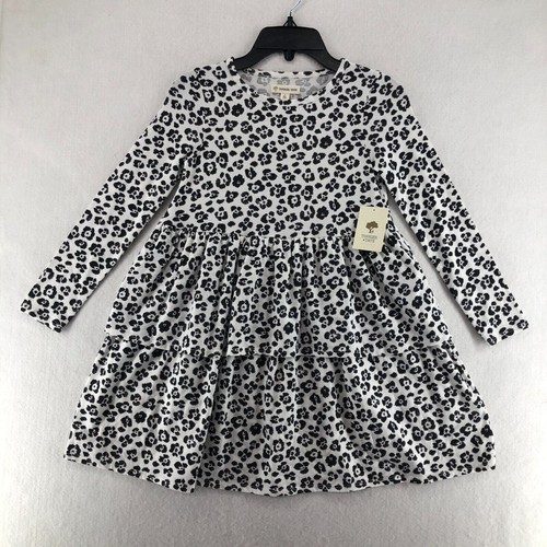 Tucker+Tate Dress Girls' Size 6 Black/White Long Sleeves Ruffled Tier Print