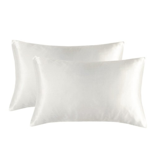 Funda de almohada Color Puro 2 piezas funda de almohada ropa de cama tela suave imitada tela de seda - Imagen 15 de 27
