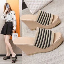 Women's Platform Wedge Slippers Casual Sandals Summer Beach Outdoor Flip Flops