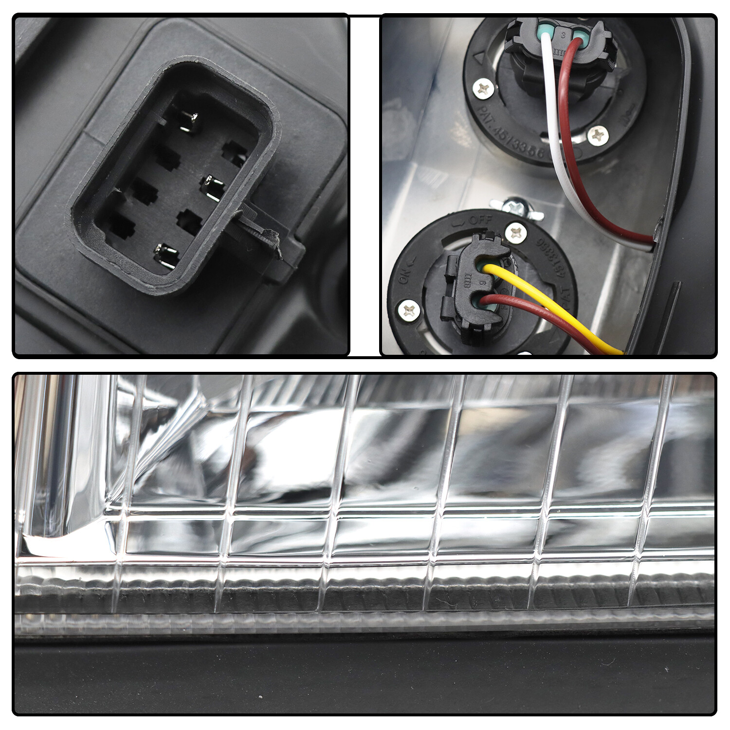 Pair of Headlights Headlamps W/ Bulb For Freightliner Columbia Black Housing