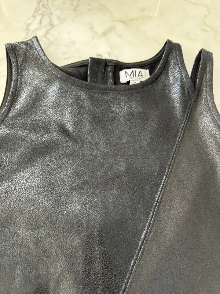 Vestido MIA New York Niñas Negro Brillante Imitación Gamuza M (8-10) Foto 2 de 4