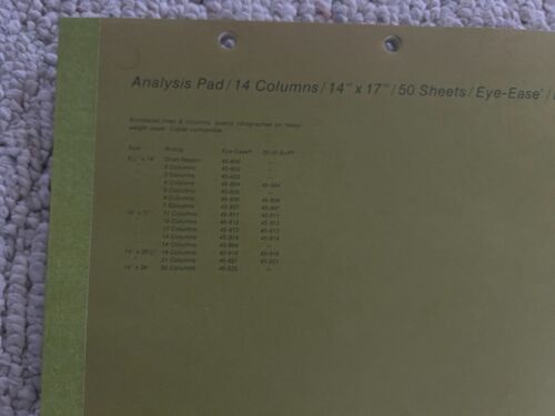 National Brand 45-814 Analysis Pad 14 Columns 14" x 17" 50 Sheets Vtg Lot 4 New - Picture 14 of 20