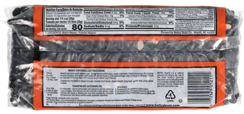 Bulk Black Beans, Frijoles Negros 1lb bags, Triple Washed, Non-GMO, Grown in USA - Picture 3 of 6