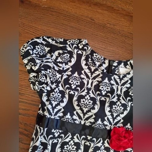 HANNA ANDERSSON Girls 110/5 black/white floral dress - Picture 5 of 8