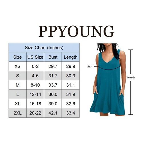 Women's Summer Casual V Neck T Shirt Dresses Simple Tank Vest Dress Beach Cover - Picture 24 of 28