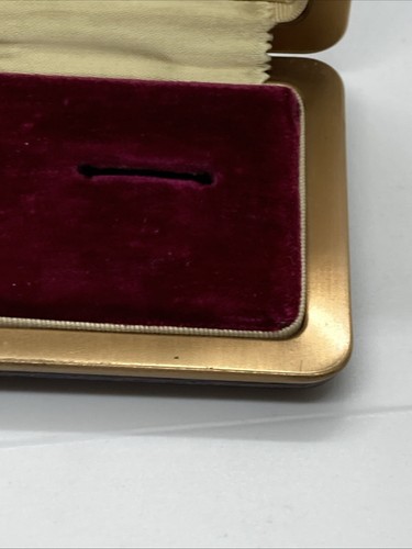 Antique? Hard case,velvet & satin lined RINGS STYLED BY WOOD 2 ring holder see p - Picture 14 of 21