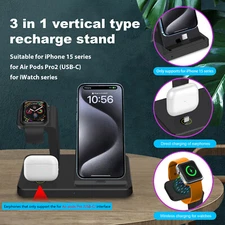 3in1 Fast Charger Charging Stand For Apple Watch S10 S9 Ultra2 iPhone 16 Pro Max