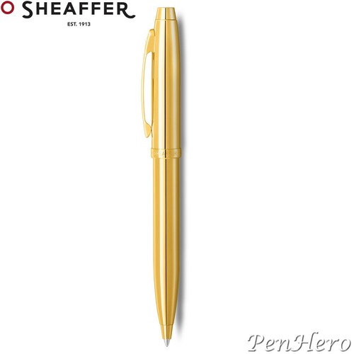 Sheaffer 100 Glossy PVD Gold-Tone Ballpoint Pen - Picture 3 of 4