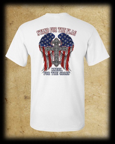 Stand for the Flag, Kneel for the Cross T-Shirt - Patriot Christian Catholic USA - Picture 6 of 6