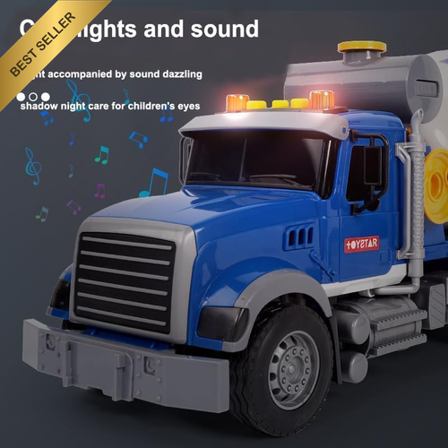 Kids Trucks, 15" Large Construction Mixer Truck with Lights & Sounds, Toddler To - Picture 4 of 12