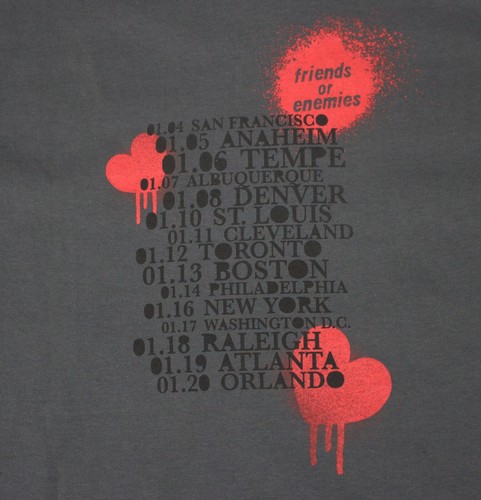NOS Fall Out Boy Tour 2007 Friends Or Enemies Tour tee shirt Adult Small - Picture 6 of 7