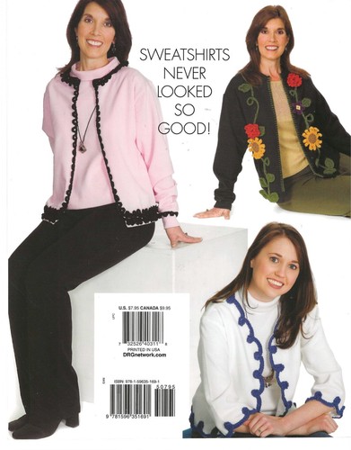 Lot of 3 Leaflets Crochet Patterns for Vests Romantic Fashions Sweatshirts Trims - Picture 15 of 18