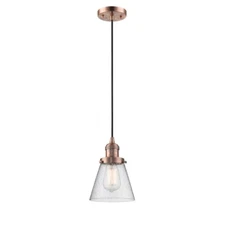 Innovations 1 Light Small Cone Mini Pendant in Antique Copper - 201C-AC-G64