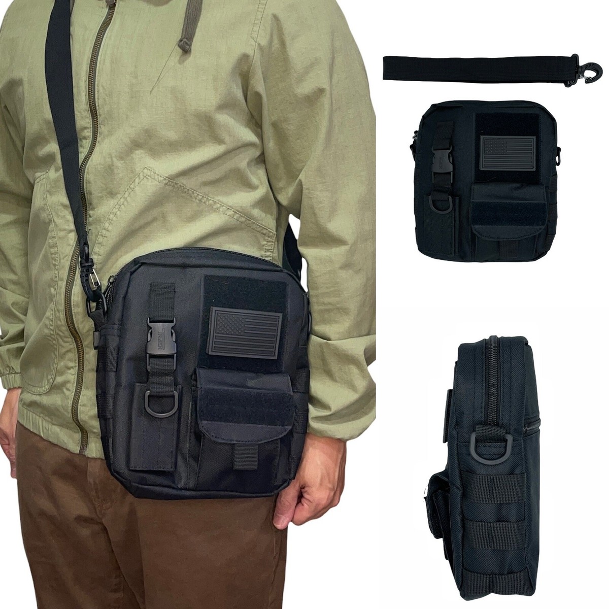 Crossbody Shoulder Bag Outdoor Hip Utility Pack Work Tool Pouch