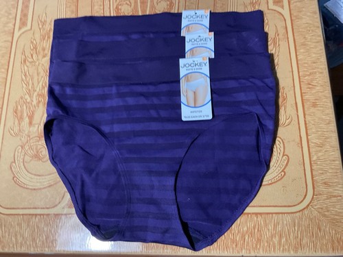 Jockey Matte and Shine Dark Purple Hipster Panties- Set of 3- Size 7 NWT