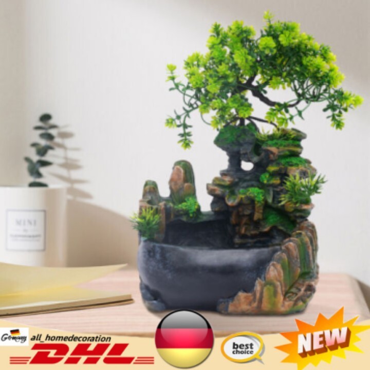 Resina cascata fontana da tavolo scrivania fontana da camera soggiorno bonsai ornamenti