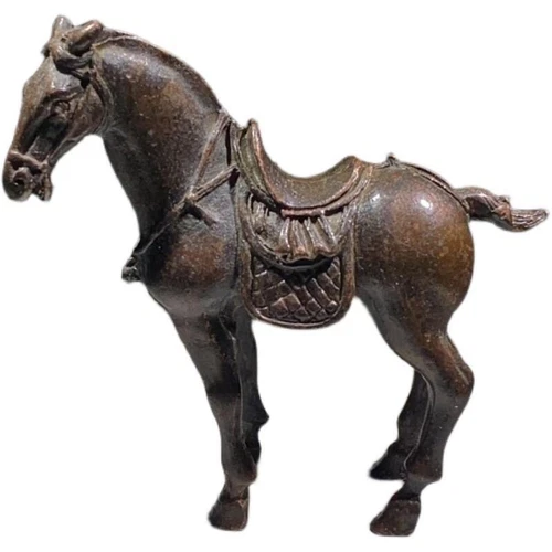 Chinese copper horse table figure Statue Tea Pet home decoration fortune lucky - Picture 9 of 10