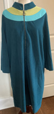 Vassarette Large Robe Housecoat Green Velour Pockets Zip Nightgown Fleece Pocket
