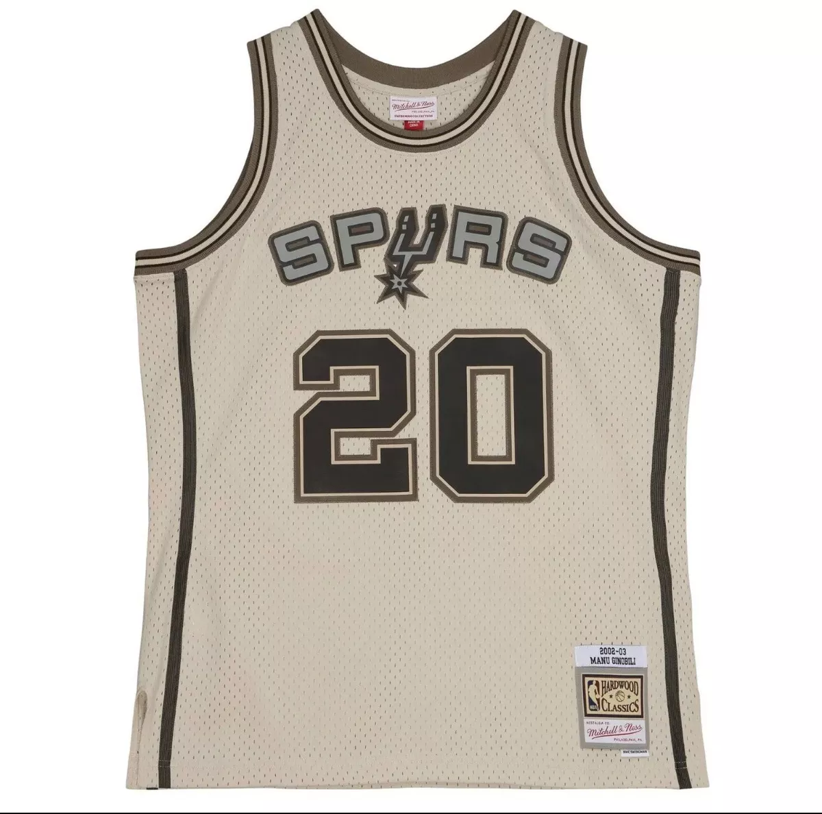 Men's San Antonio Spurs Manu Ginobili Mitchell & Ness Black 2002-03 Hardwood Classics Swingman Jersey