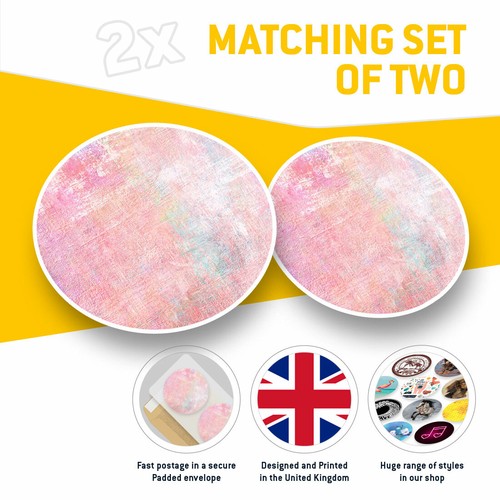 2 x Vinyl Stickers 25cm - Funky Pink Grunge Pattern Art Cool Gift #16540 - Afbeelding 2 van 9