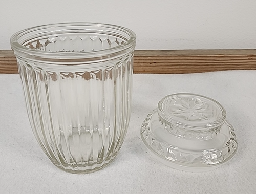 Anchor Hocking Vintage Apotheker geripptes Glas & versiegelter Deckel 7,5" hoch EUC - Bild 3 von 13