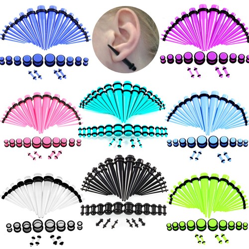 36pcs/lot Acrylic Ear Gauge Taper Ear Expansion Punk Hip Hop Piercing Jewelry - Picture 2 of 29