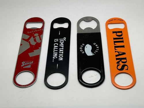 COLECCIÓN DE CUATRO ABRIDORES DE BOTELLAS DE CERVEZA ARTESANAL / CUCHILLAS DE BAR PUB HOME BAR - Imagen 2 de 2