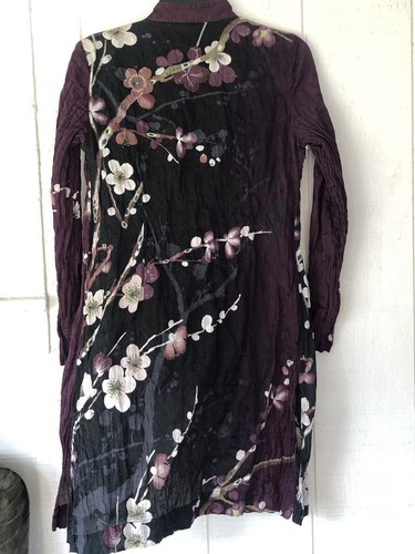 Citron Silk Flower Art Design Blouse sz.S - Picture 4 of 7