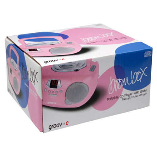 Groov-e GVPS733 Boombox Portable CDPlayer, Radio & Aux Black Red Blue Pink + AUX - Picture 8 of 8