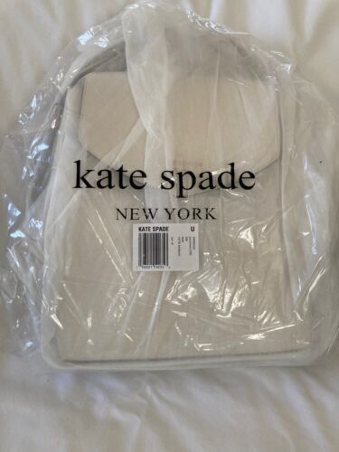 Kate Spade Lizzie Saffiano Leather Medium Flap Backpack in Parchment - Picture 3 of 5