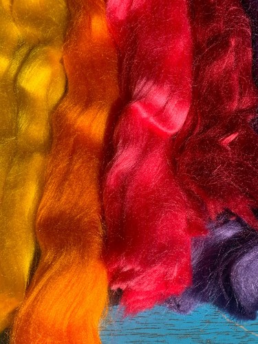 Paquete mixto de fibras de bambú teñidas Heidifeathers® - 10 colores - como seda, fieltro - Imagen 9 de 12