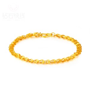 Fine-Pure-999-24K-Yellow-Gold-Women-Phoenix-Tail-Link-Bracelet-6-7inch