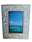 Nicole Miller Home Picture Frame For 4" x 6" Photo Aqua Blue w/Gold Brush