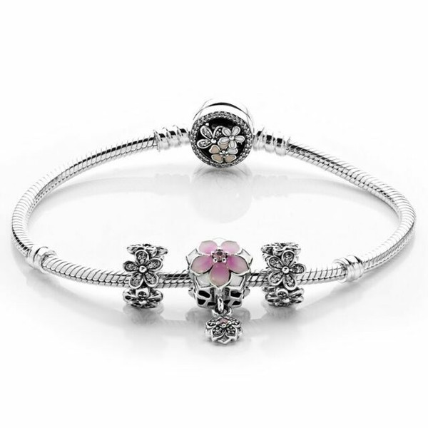 Details about / GENUINE CZ MAGNOLIA SILVER PINK BLOOM FLOWER BLOSSOM RING SIZE 54 LIMITED SALE