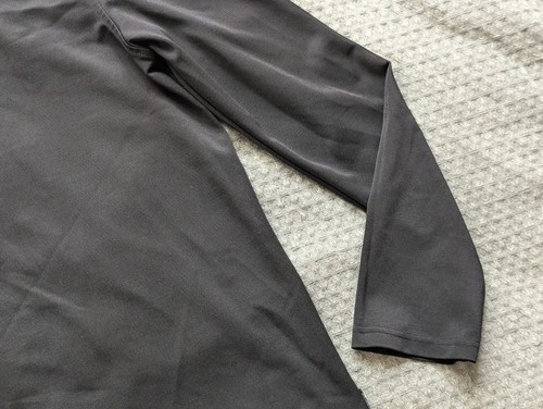 AX Armani Exchange Polo Shirt Adult Small Black Mesh Long Sleeve Open Collar - Picture 4 of 15