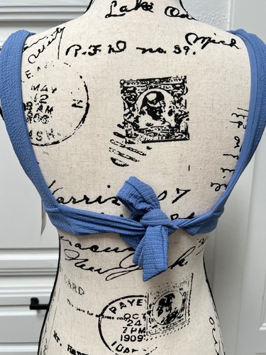 Becca Fine Line Blue Halter Swim Bikini Top Size S MSRP $78 - Picture 3 of 8