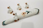 Set of 4 Vintage Ceramic Napkin Rings Duck Geese White 3"